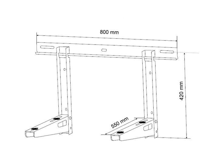 Suporte para equipamentos de ar condicionado AEG até 200 kg de peso, comprimento do braço 450 mm, aço galvanizado Maclean MC-623