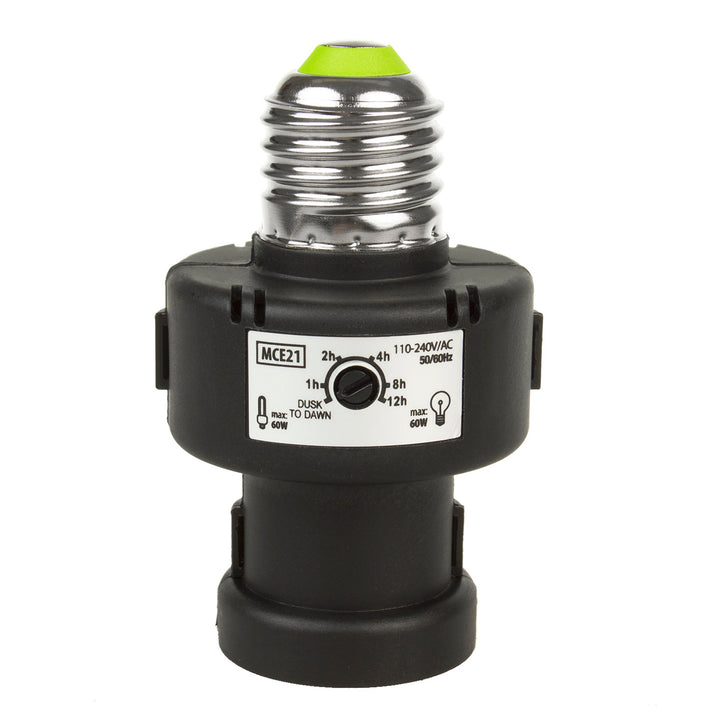 Portalámparas con sensor crepuscular y temporizador E27 100W Maclean Energy MCE21