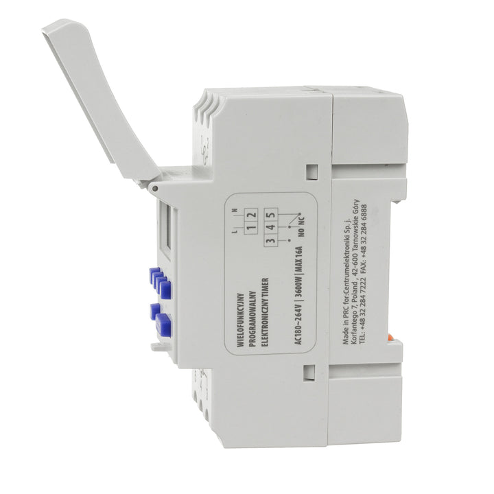 Programador eléctrico digital diario semanal tipo carril DIN 16A 250V GreenBlue GB100