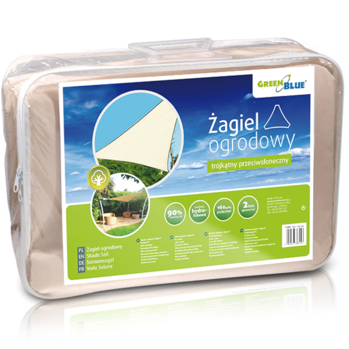 Toldo para jardín vela de sombra 5 m triangulo de poliéster  GreenBlue GB502