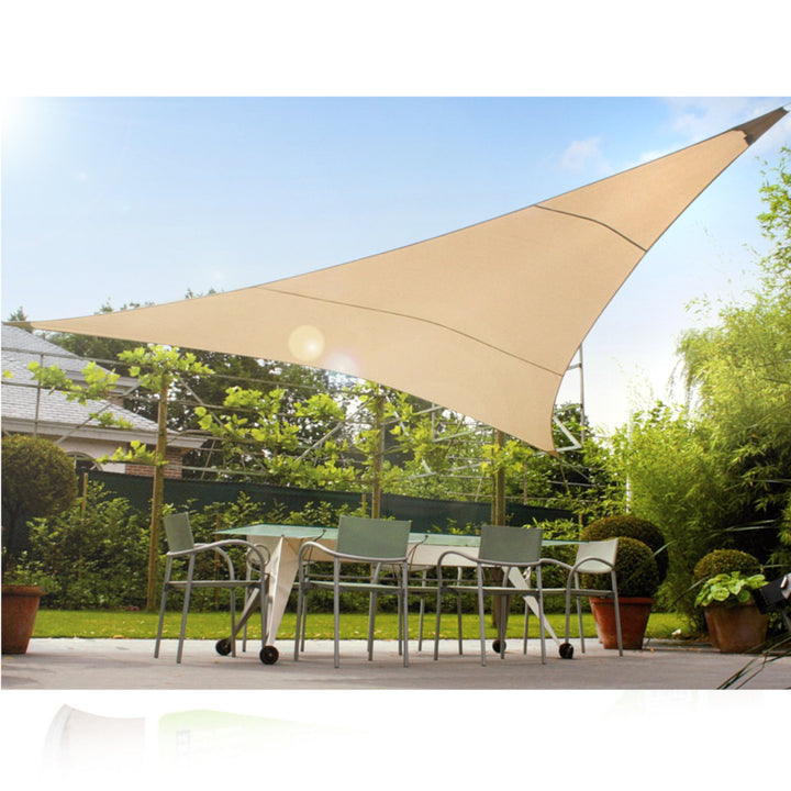 Toldo para jardín vela de sombra 5 m triangulo de poliéster  GreenBlue GB502
