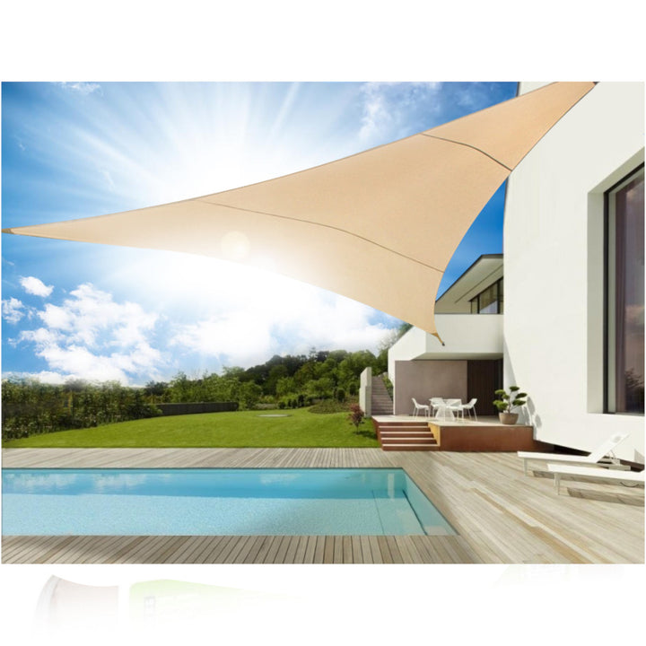 Toldo para jardín vela de sombra 5 m triangulo de poliéster  GreenBlue GB502