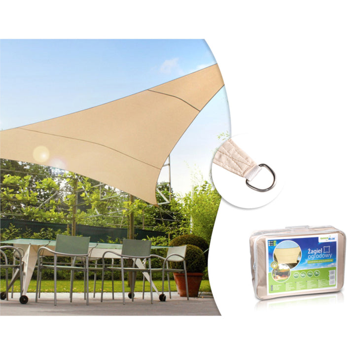 Toldo para jardín vela de sombra 5 m triangulo de poliéster  GreenBlue GB502