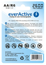 Pilas recargables everActive Ni-MH R-06 AA 2600mAh