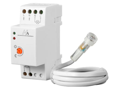 Interruptor sensor de crepúsculo para trilho DIN com sonda externa 220-240V / AC, 50Hz 20A Maclean MCE83