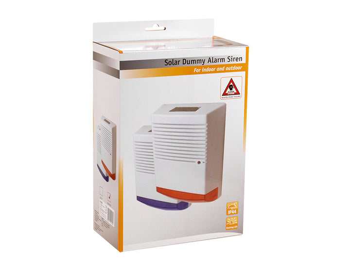 Sirene de alarme simulada com diodos intermitentes com painel solar