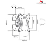 Soporte de pared para pantalla LCD LED TV 13-27", 20kg, VESA Maclean MC-670