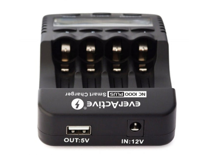 Carregador de bateria AAA R03, AA R6, Ni-MH/Ni-CD EverActive NC-1000 Plus