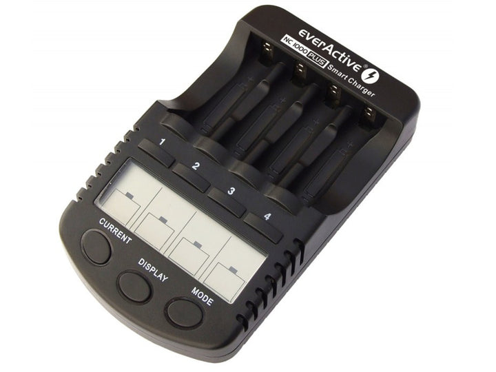 Carregador de bateria AAA R03, AA R6, Ni-MH/Ni-CD EverActive NC-1000 Plus