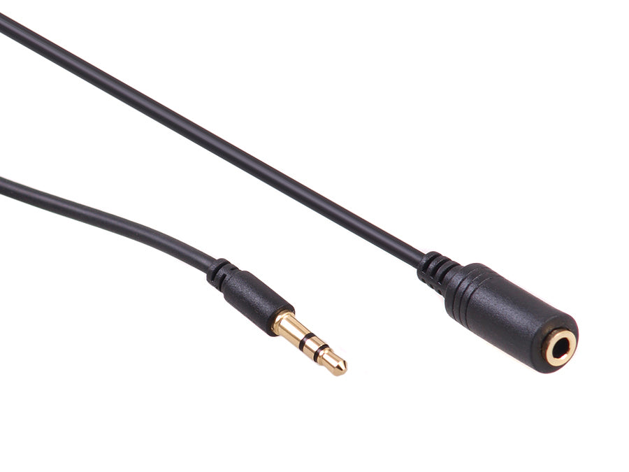 Cable jack 3,5 mm Maclean, clavija-hembra, 5 m, negro, MCTV-821