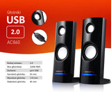 Altavoces para PC 2.0 USB, 2x4W, auto alimentado, color negro Audiocore AC860