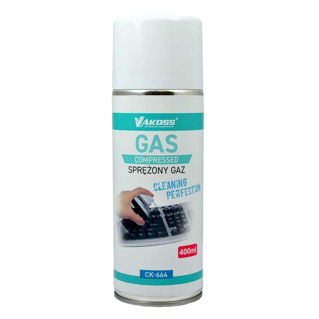 Spray de limpeza de ar comprimido 400ml para limpeza de locais inacessíveis Vakoss