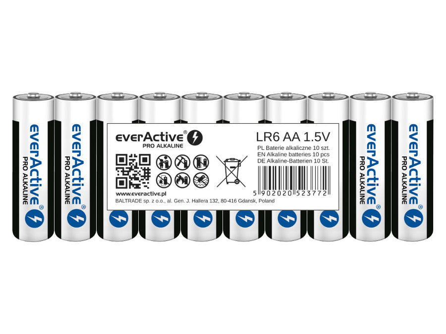 Pilas alcalinas Pro AA LR6 de EverActive, paquete de 10 unidades