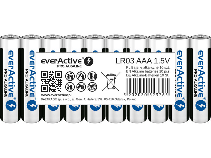 Baterías Alcalinas EverActive Modelo LR03 AAA Micro