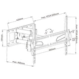 Suporte de parede para TV Maclean MC-723B para TVs LCD/LED de 37 a 80 polegadas, carga máxima de 45 kg, VESA máx. 600x400