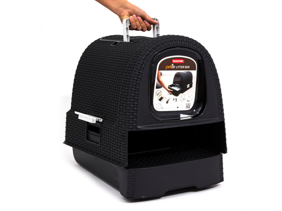 Curver - Caja de aseo para gatos - Antracita - 51 x 38.5 x 39.5 cm