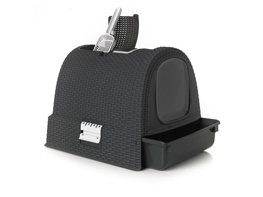 Curver - Caja de aseo para gatos - Antracita - 51 x 38.5 x 39.5 cm