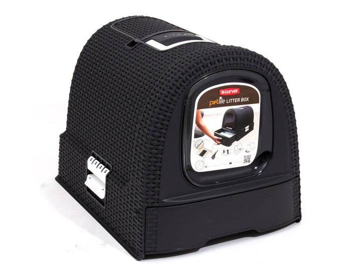 Curver - Caja de aseo para gatos - Antracita - 51 x 38.5 x 39.5 cm