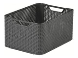 Cesta Curver, multiusos, con tapa, gris, Rattan Style L