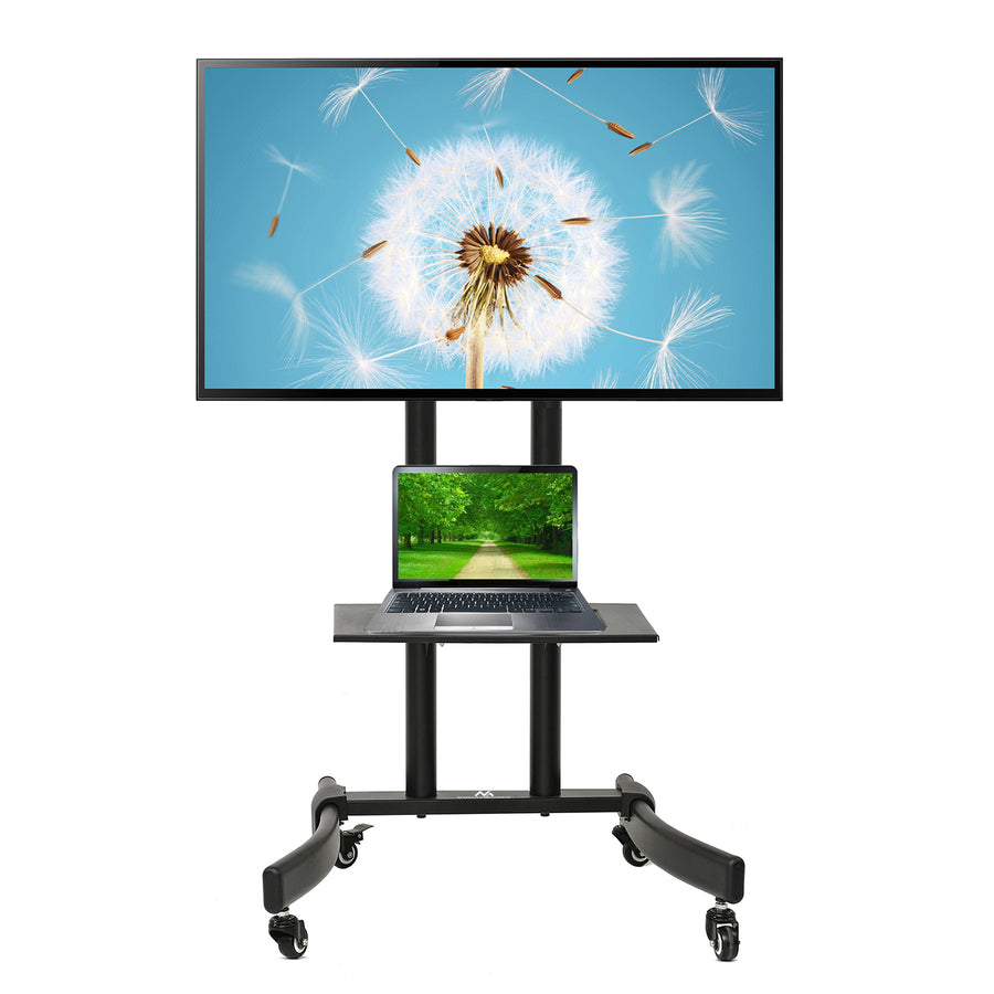 Maclean MC-739 Suporte profissional com prateleira e rodas para TV de tela plana, LED, LCD com peso máximo de 40 kg VESA até 600 x 400 mm