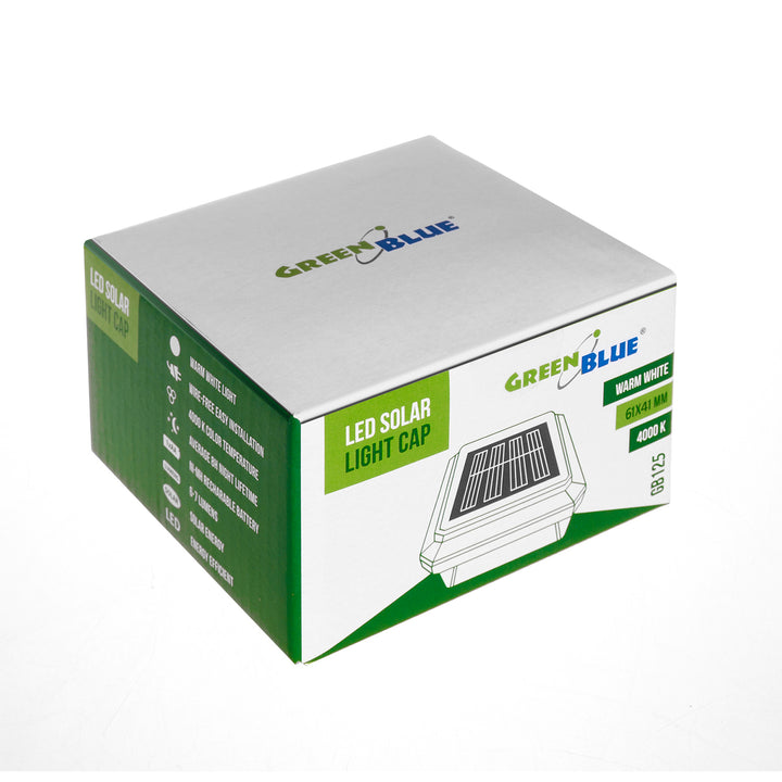 Lâmpada solar LED para poste de cerca 60 x 40 mm VerdeAzul GB125