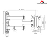 Suporte de parede Maclean MC-740 para televisores LCD LED de 13 a 32", carga máxima de 30 kg, VESA máx. 100x100