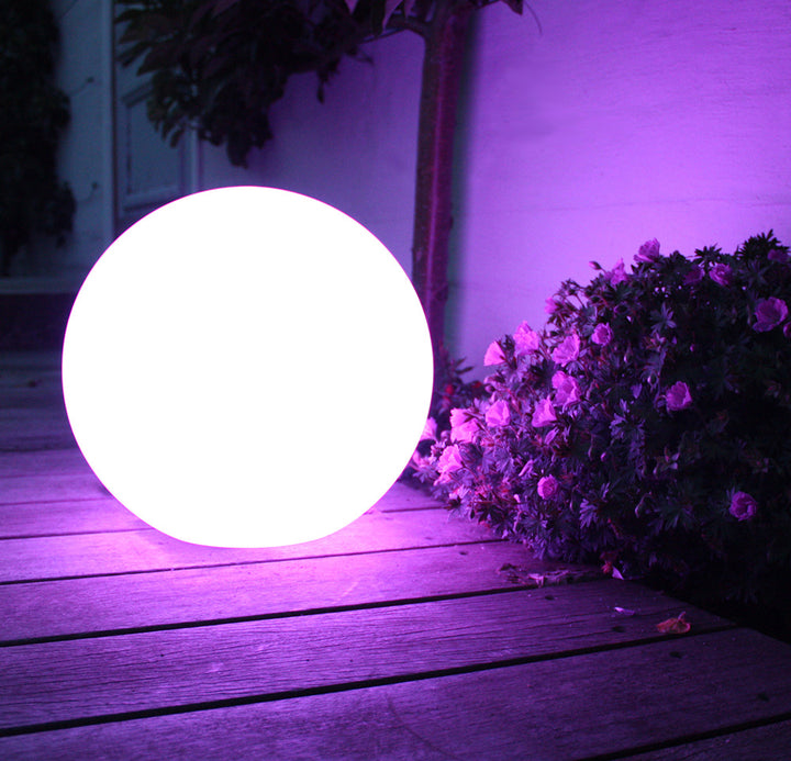 Lâmpada solar LED para jardim bola multicolorida 25 x 25 x 58 cm VerdeAzul GB165