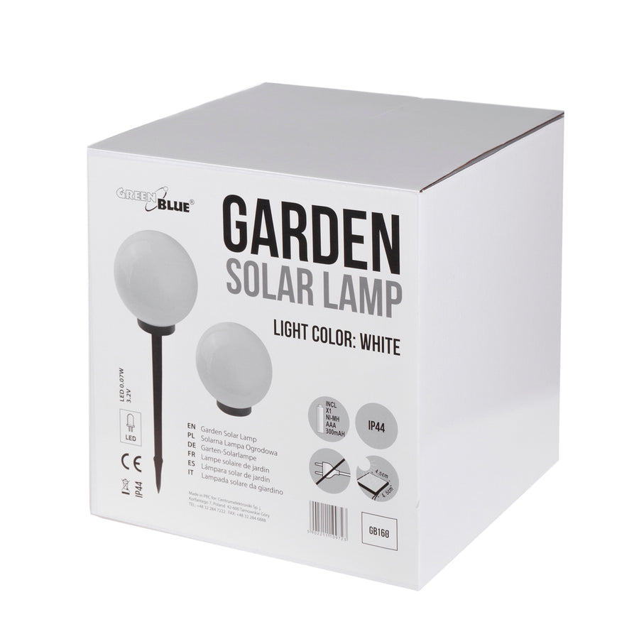 Lámpara solar de jardín en forma de bola grande 30 x 30 x 63 cm LED blanco GreenBlue GB168