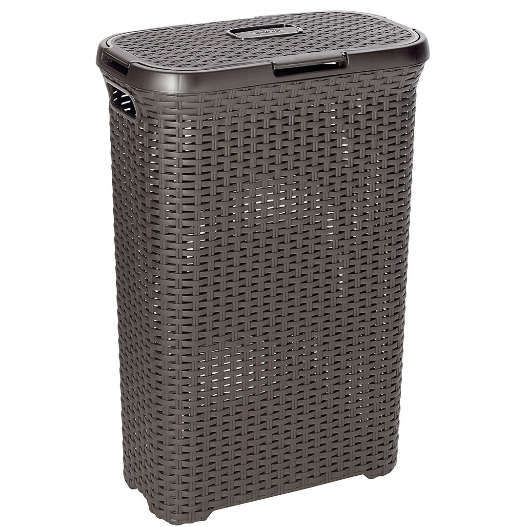 Cesto para roupa suja estilo natural 40L castanho escuro Curver
