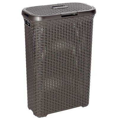 Cesto para roupa suja estilo natural 40L castanho escuro Curver