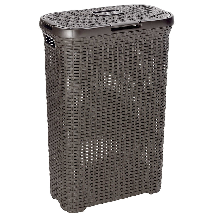 Cesto para roupa suja estilo natural 40L castanho escuro Curver