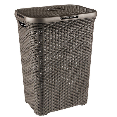 El cesto de ropa sucia Curver Natural Style Curry Tray 60l Marrón oscuro