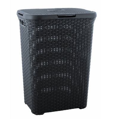 Cesto para roupa suja The Curver Natural Style Curb 60l cinza cinza de grande capacidade