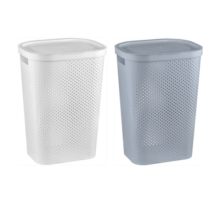 Cesta para almacenar la ropa sucia en estilo escandinavo 60L Curver Infinity
