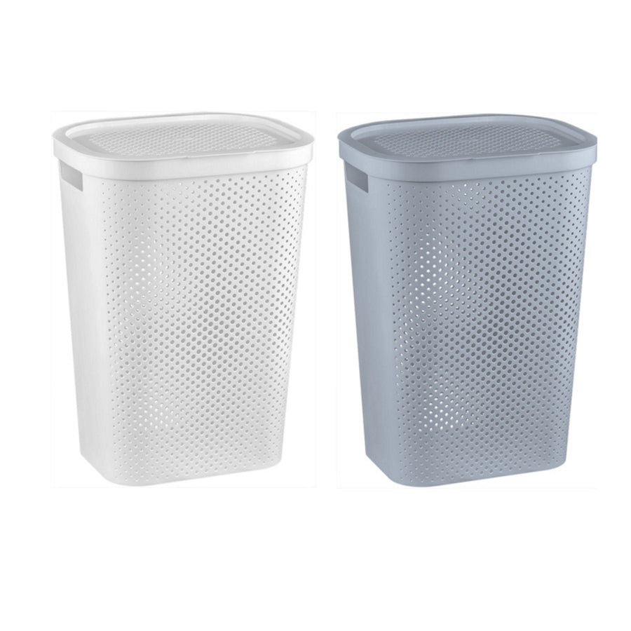 Cesto para guardar roupa suja estilo escandinavo 60L Curver Infinity