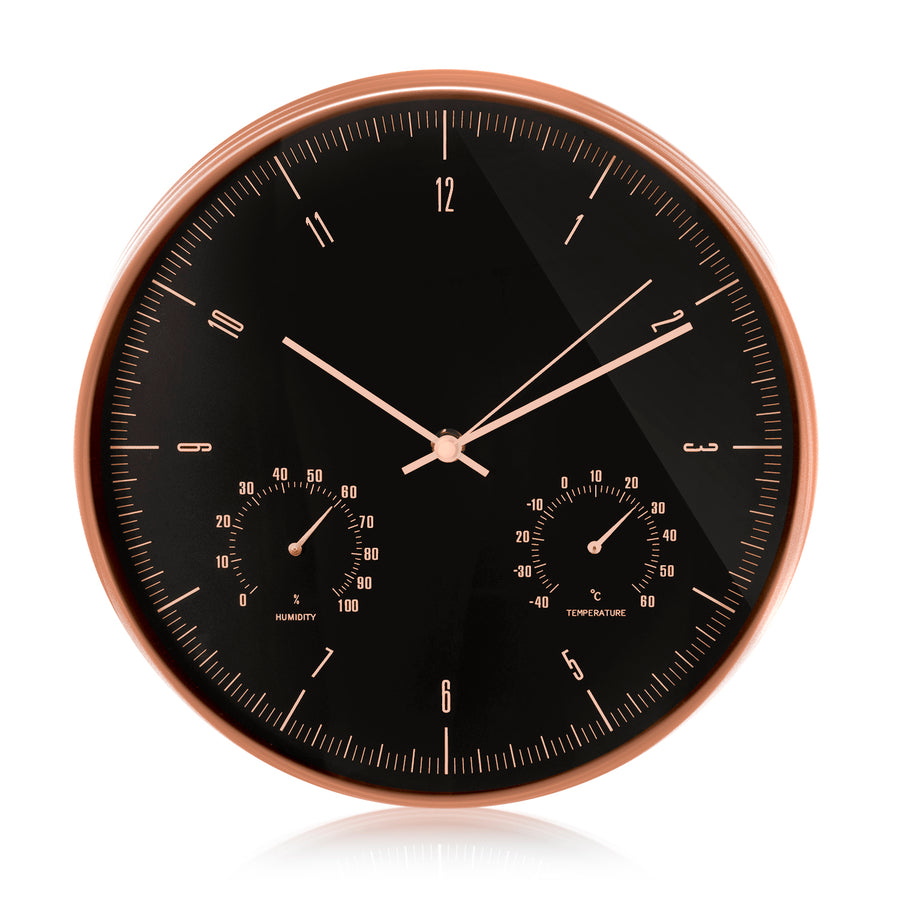 Gran reloj silencioso con medición de temperatura y humedad 12 '' 30cm