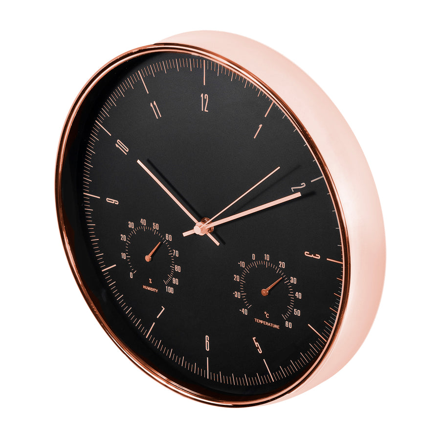 Gran reloj silencioso con medición de temperatura y humedad 12 '' 30cm