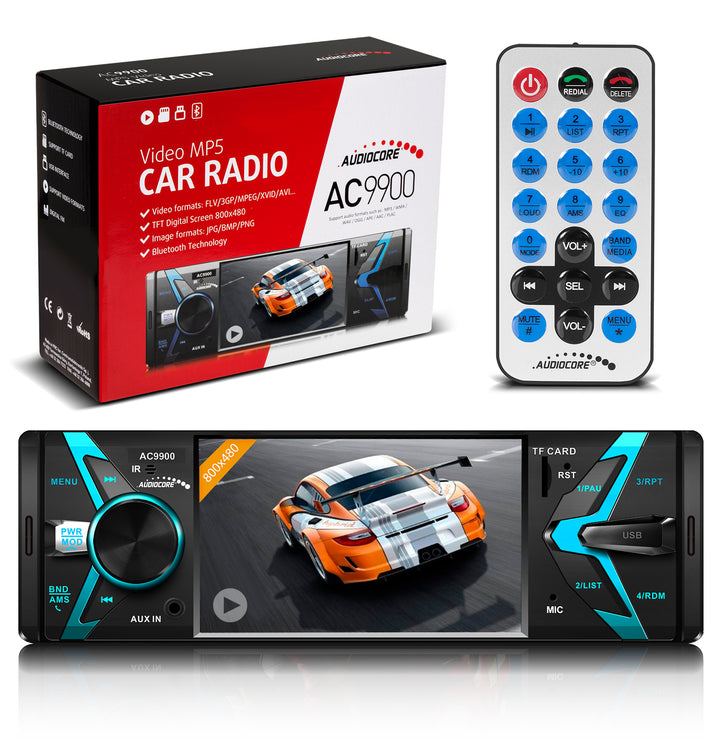 Sistema de audio MP5 AVI DivX Bluetooth manos libres + control remoto Audiocore AC9900