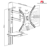 Soporte de pared para pantalla con estante para DVD 32"- 55", peso soportado 30kg, soporte inclinable Maclean MC772