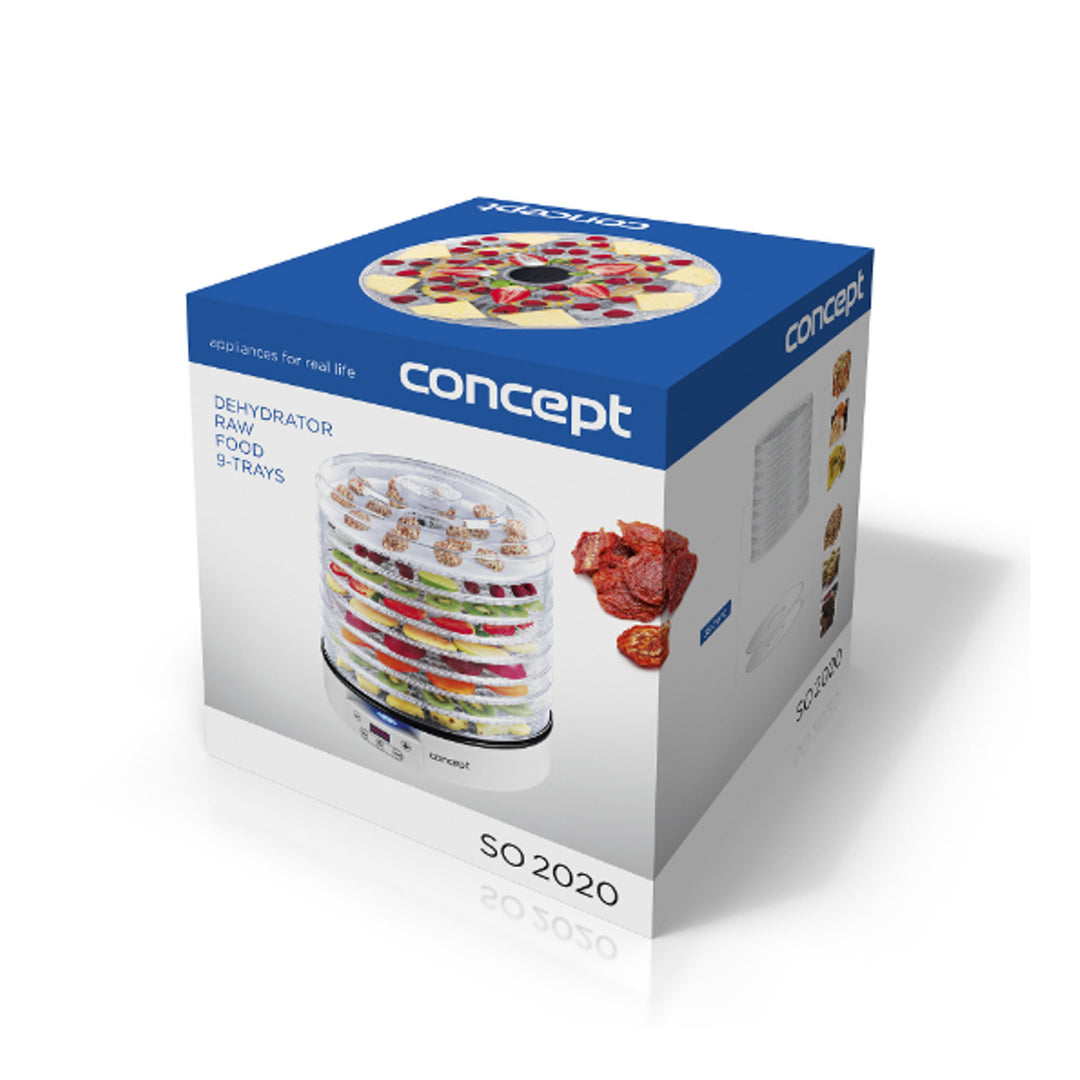 Secador de alimentos frutas vegetais cogumelo 9 bandejas SO2020 CONCEPT
