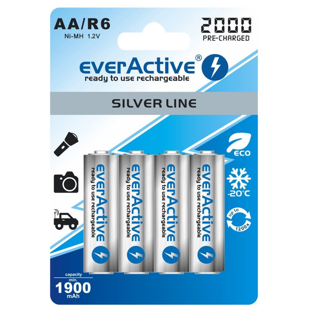 4x baterías 2000 mAh recargable siempreActivo R6 / AA