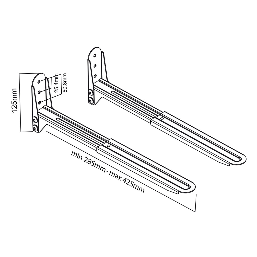 Suporte de parede preto universal para fornos micro-ondas e equipamentos audiovisuais Maclean MC-776 B