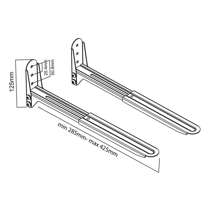 Suporte de parede preto universal para fornos micro-ondas e equipamentos audiovisuais Maclean MC-776 B