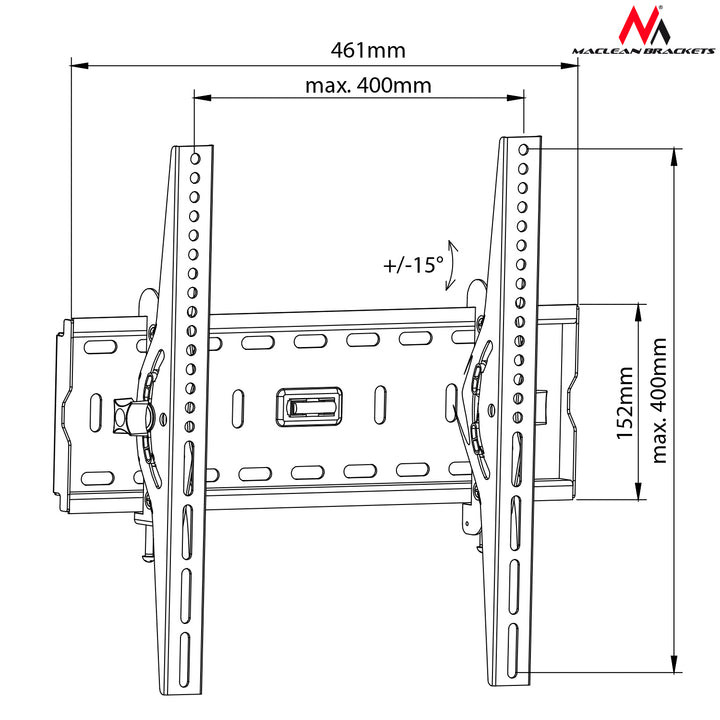 Suporte TV Maclean MC-778 26-65" até 45 kg preto