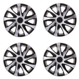 Tapacubos universales de 16" 4 piezas negro con plata Draco CS Black-Silver