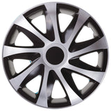 Tapacubos universales de 16" 4 piezas negro con plata Draco CS Black-Silver