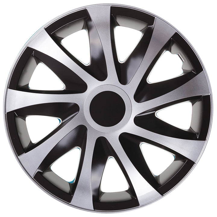 Calotas universais 16" 4 peças pretas com prata Draco CS Preto-Prata