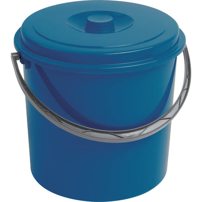 Cubo azul 12 L volumen con tapa y mango Curver 03207