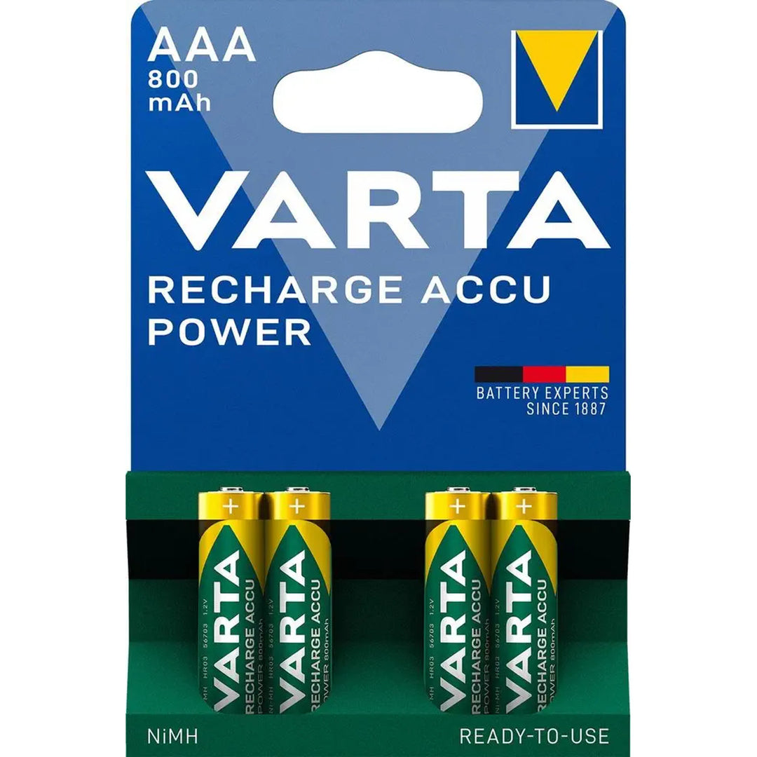 4x baterias - Pilhas Varta Ready2use R03 AAA 800mAh NiMH