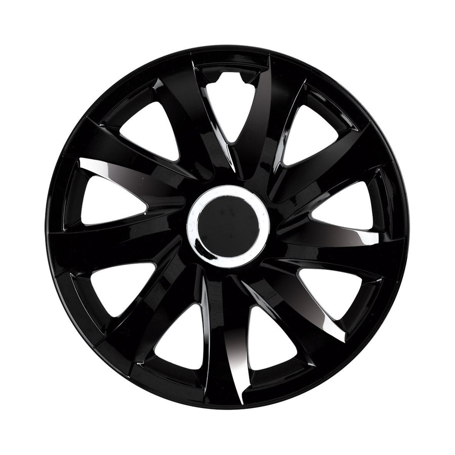 Calotas universais NRM DRIFT 15" lacadas pretas snap-on 4 peças